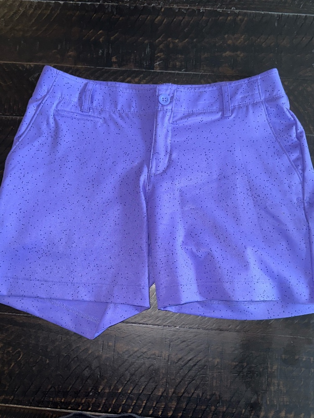 UNDER ARMOUR Links Purple Storm Dot Print Stretch 5" Golf Short Womens Sz 4